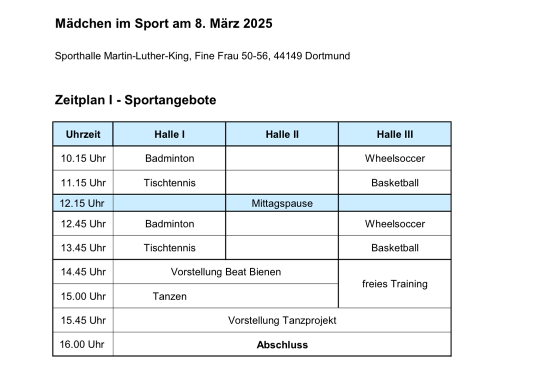 2025 Madchen im Sport